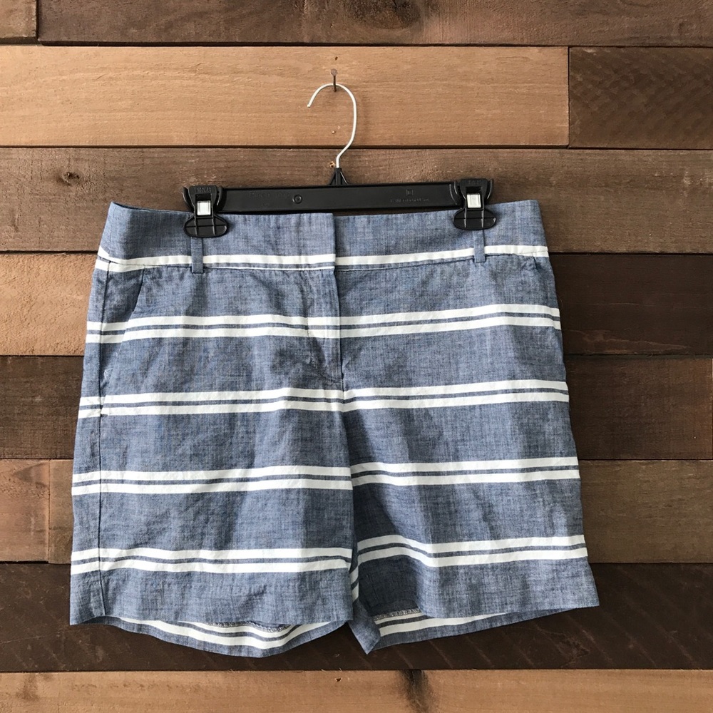 Ann Taylor LOFT The Riviera Navy Striped Shorts